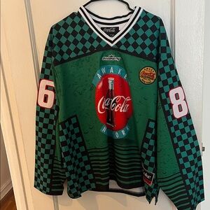 Awake NY Green and Black Checkered Coca Cola Jersey long sleeve